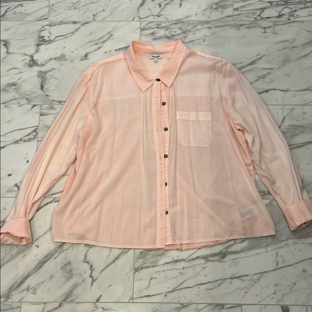 Splendid Pink Casual Button Down Shirt Relaxed Fit